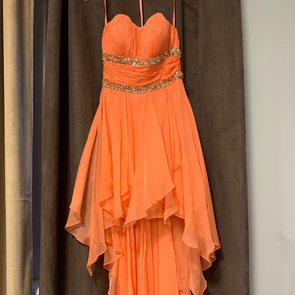 Rianna Couture Dress. Scarf and spaghetti straps - Size 6
